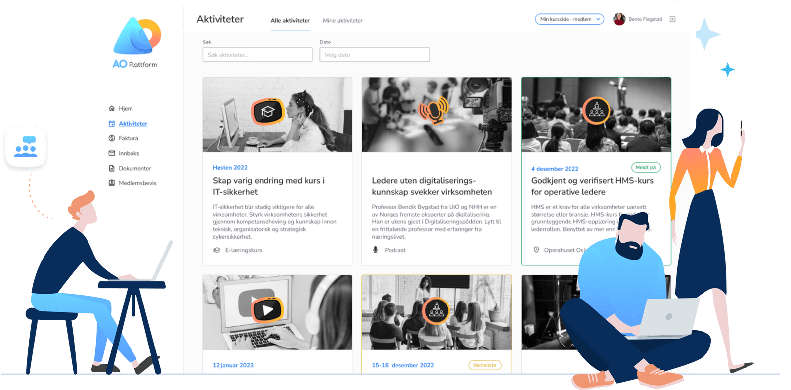 Skjermbilde av AlonLearn kurskatalog