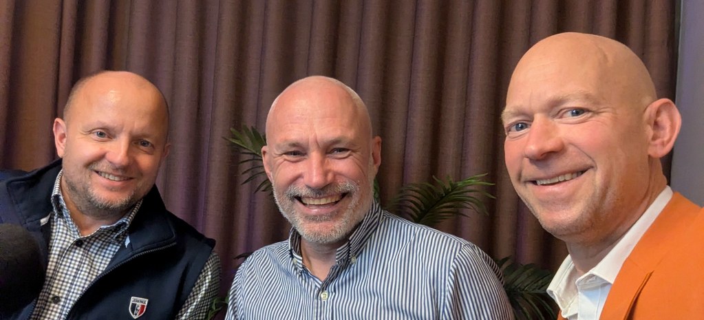 Dag Rustad, Håkon Grimstad og Jens Christian Bang i studio hos Digitaliseringspådden